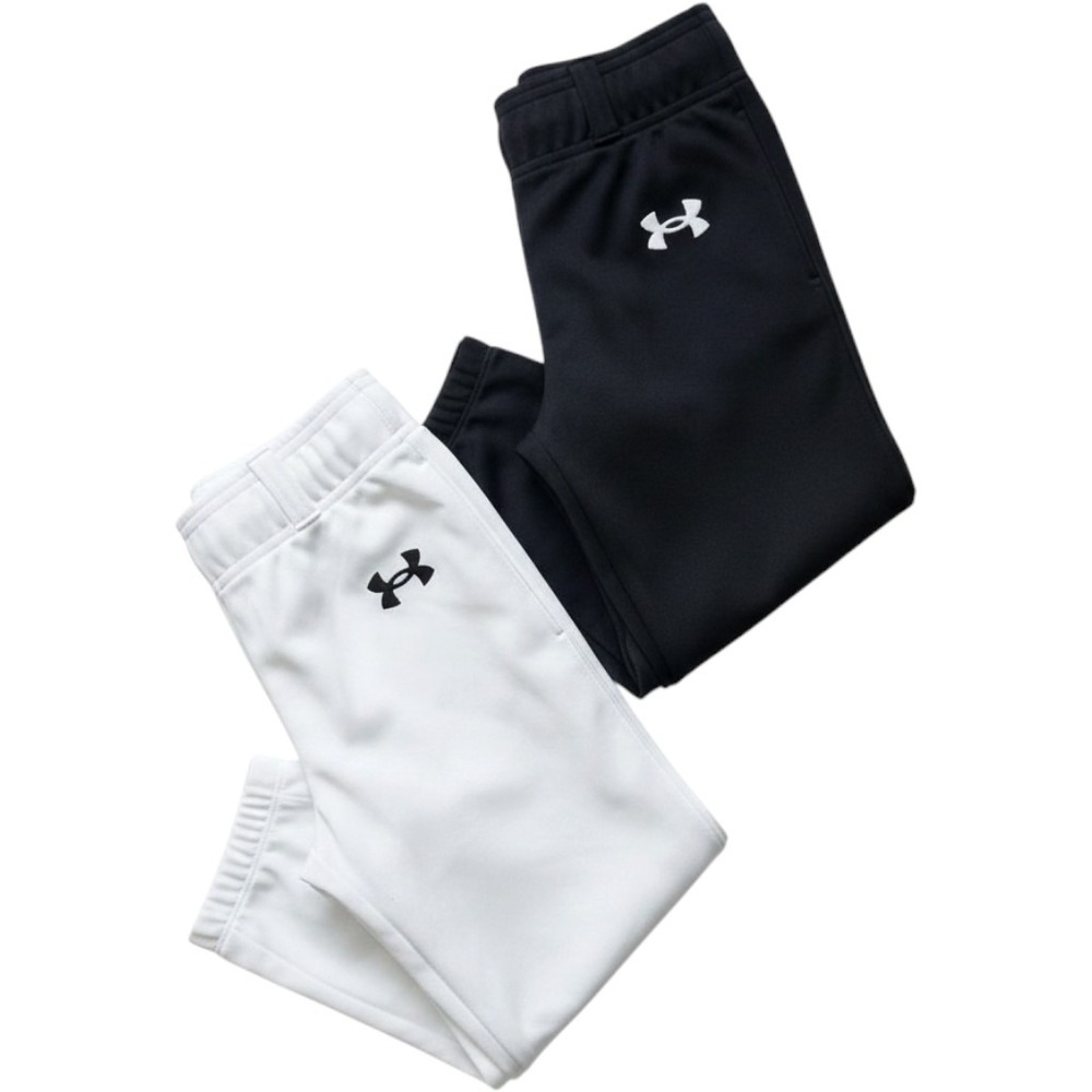 Under Armour Athletic Baseball Pants Black White YXXS Set of 2 HeatGear